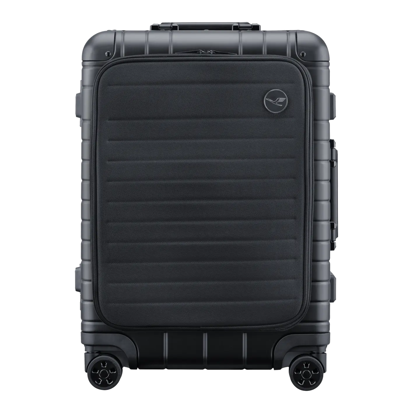 Lufthansa Aluminium Collection Trolley S フロントポケット付き ブラック 1767328