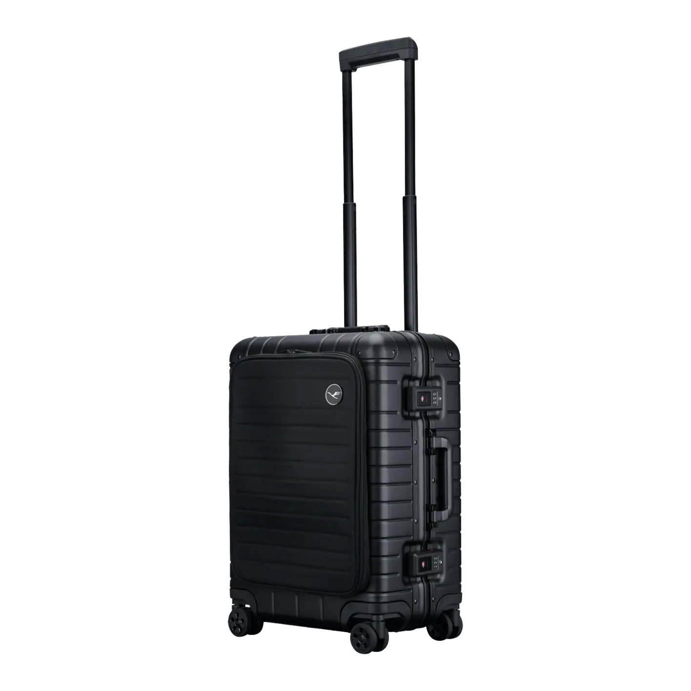 Lufthansa Aluminium Collection Trolley S フロントポケット付き ブラック 1767328